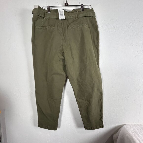 Torrid First at Fit Womens Olive Paperbag Canvas Crop Pants Size 0 Stretch New - Picture 2 of 10